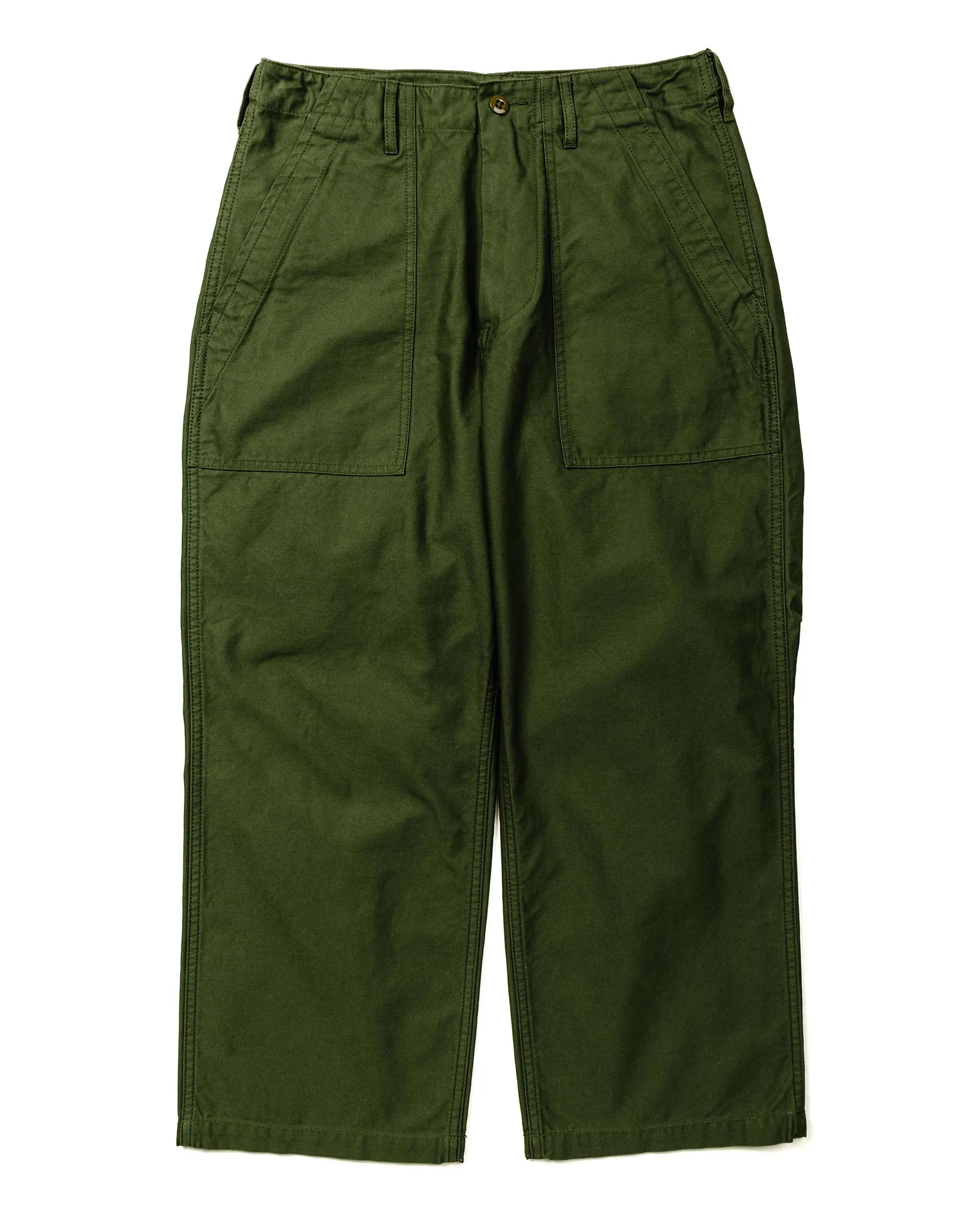 Mens Beams Plus Olive Utility MIL Trousers - Versatile & Stylish Military-Inspired Pants