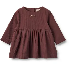 Dress Gunvor Embroidery | Baby - aubergine